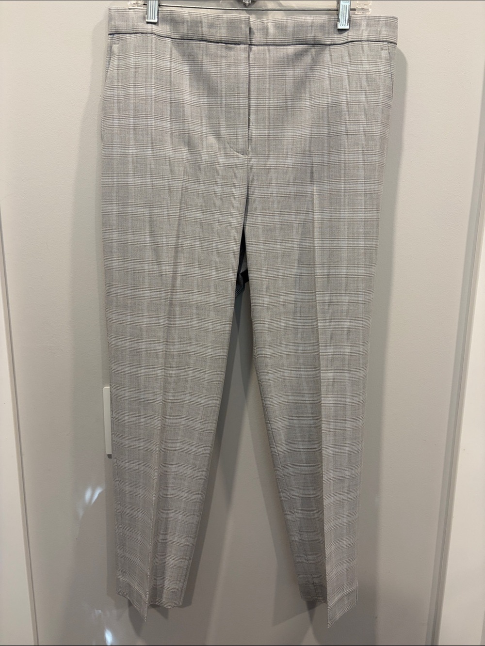 Ann Taylor Light Plaid Straight Leg Trousers